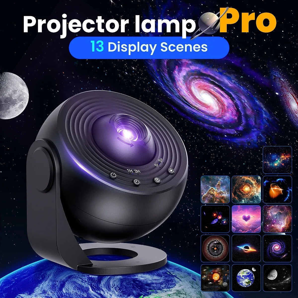 Projecteur Galaxie Ciel Étoilé Rotatif 360° - Veilleuse Planétarium