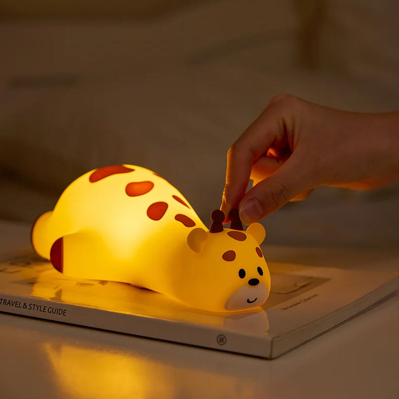 LED Night Light Silicone Rabbit Touch Sensor Lamp Cute Animal Light Bedroom Decor Gift for Kid Baby Child Table Lamp Home Decor
