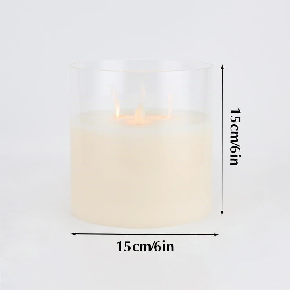 3 Mèches Par Bougie Vraie Cire Transparente Petite Simulation Swing Batterie Blanc Chaud Scintillement Lumière Pour Festival Fête Maison Décoration De Noël
