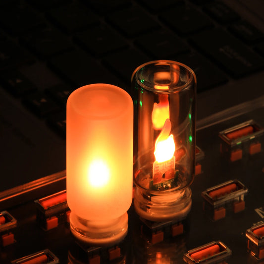 Bougie LED USB en Verre - Veilleuse Effet Flamme Vacillante