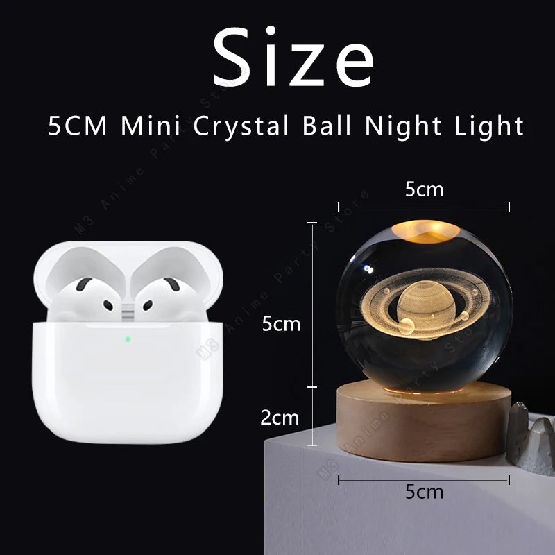 Veilleuse boule de cristal 3D gravée laser sur socle en bois – photo 5