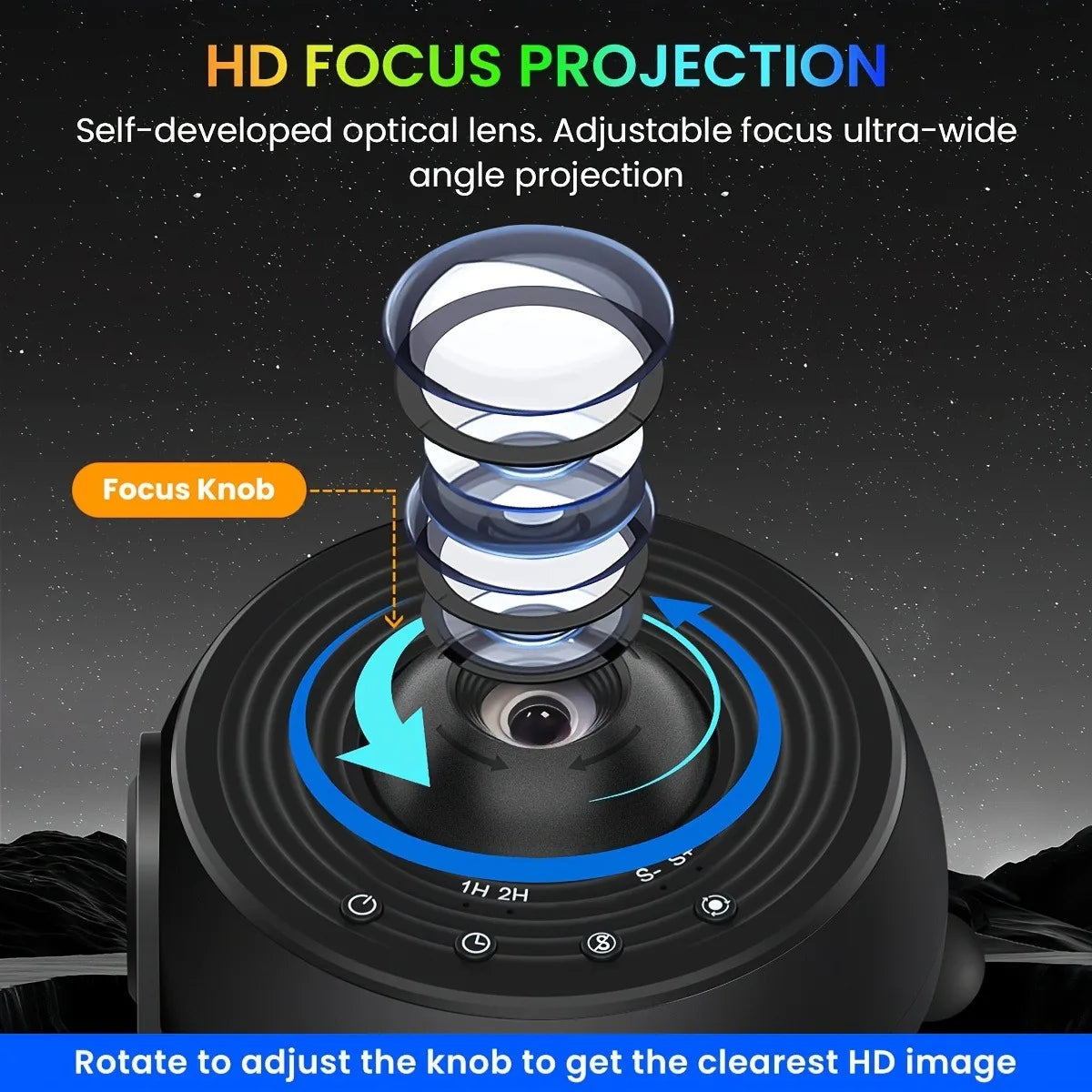 Projecteur Galaxie Ciel Étoilé Rotatif 360° - Veilleuse Planétarium