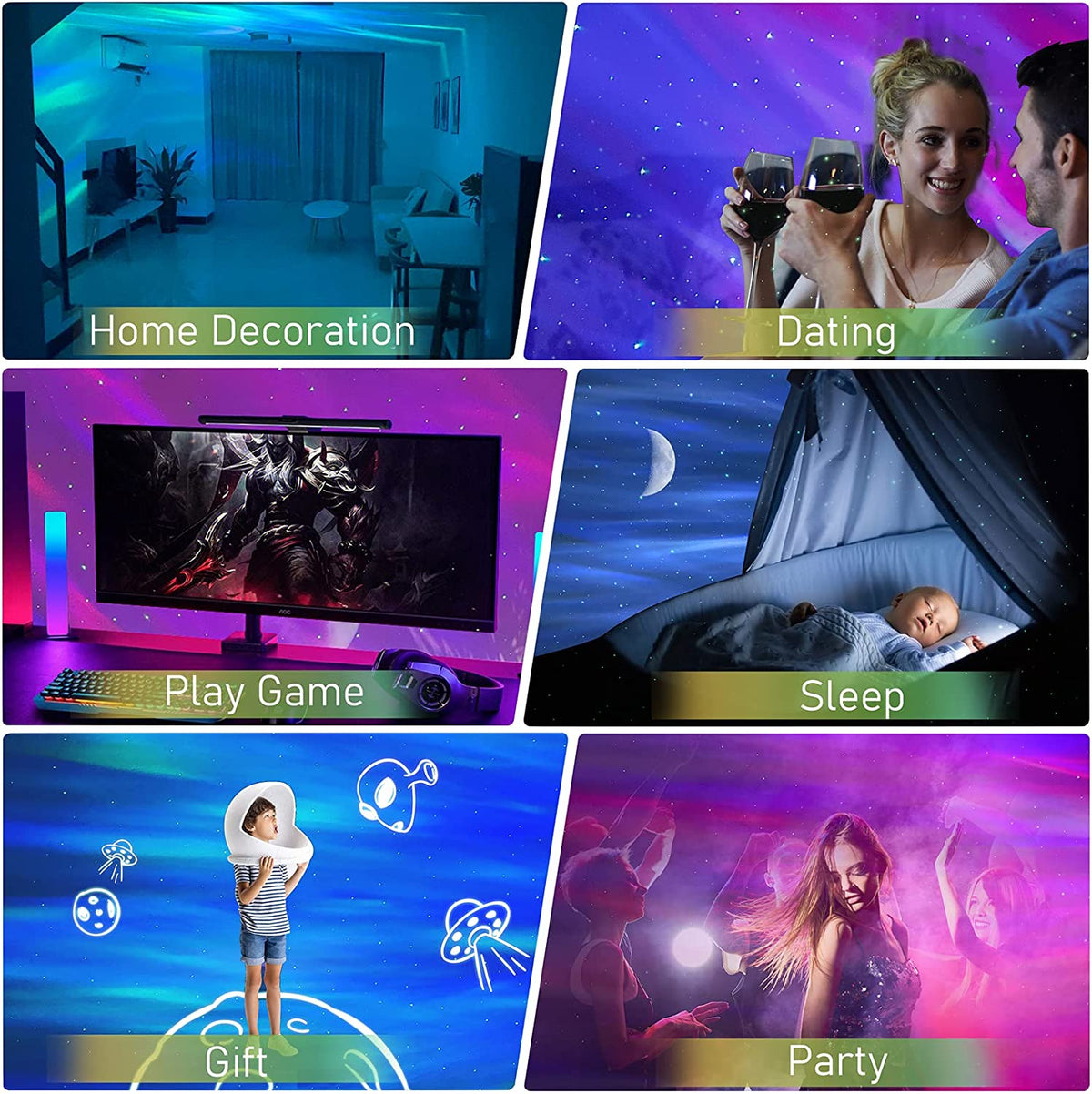 Projecteur Ciel Etoile, Projecteur Galaxie Veilleuse Pour Enfants Avec Haut-Parleur Bluetooth, Lampe Projecteur LED Etoile Pour Décoration Chambre, Cadeau, Vraie Lune