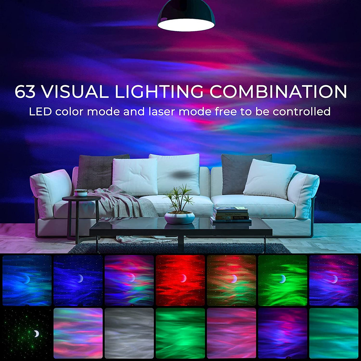 Projecteur Ciel Etoile, Projecteur Galaxie Veilleuse Pour Enfants Avec Haut-Parleur Bluetooth, Lampe Projecteur LED Etoile Pour Décoration Chambre, Cadeau, Vraie Lune